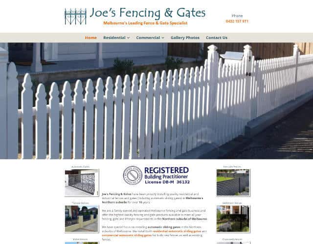 web design joes fencing and gates