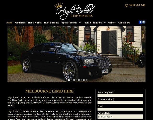 website design for high rollet limousines