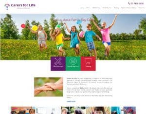 testimonial carers for life web design