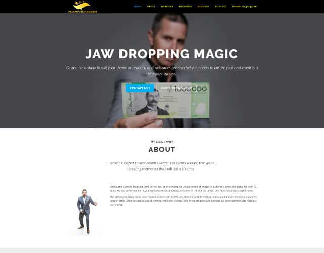 million dollar magician web design