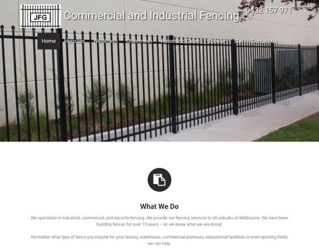 web design jfg commercial and industrial fencing