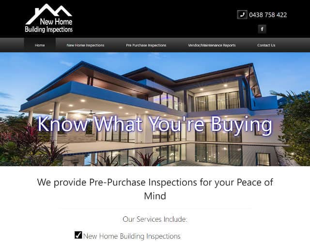 web design new home building inspections