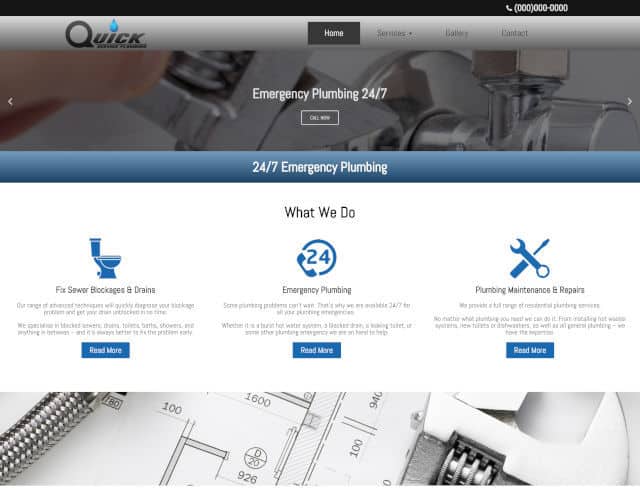 web design quick service plumbing