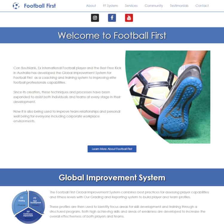 web design football first