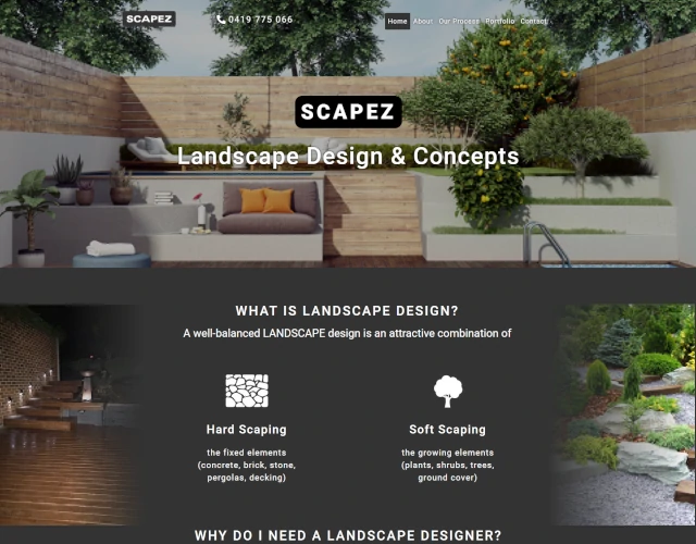 small business web design scapez landscape design
