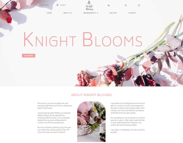 small business web design knight blooms